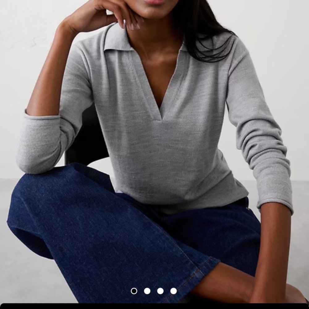 Banana Republic Light Gray Merino Wool Sweater